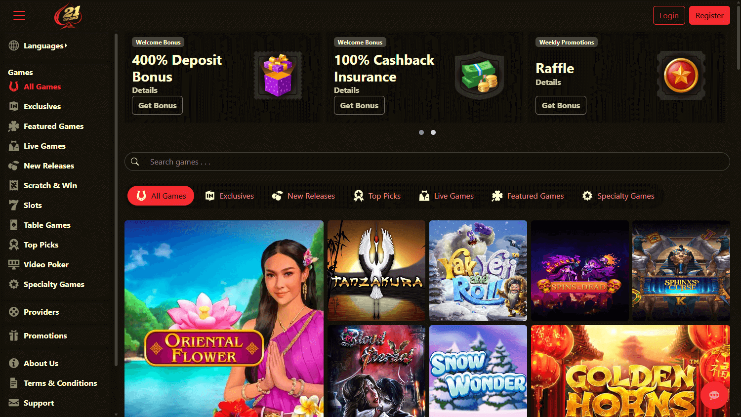 21 Grand Casino Desktop screenshot